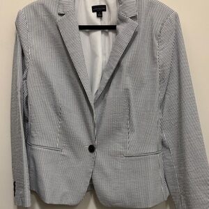 Ann Taylor Factory Black and White Pinstripe Blazer